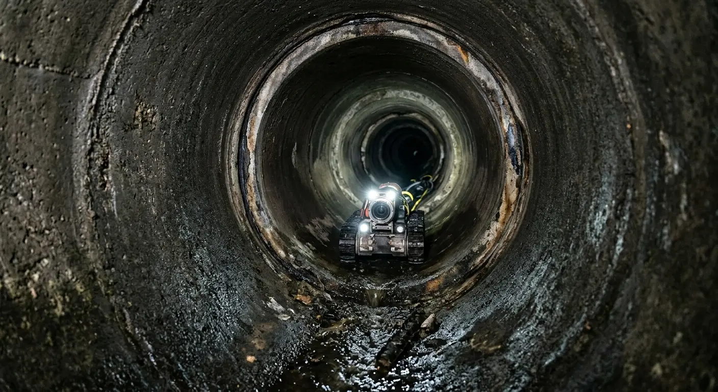 Robotic sewer camera inspecting pipe interior for Drain Snake Service in Rapid City